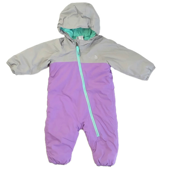 The North Face Girls GrayPurple Snowsuit size: 6-12 Months